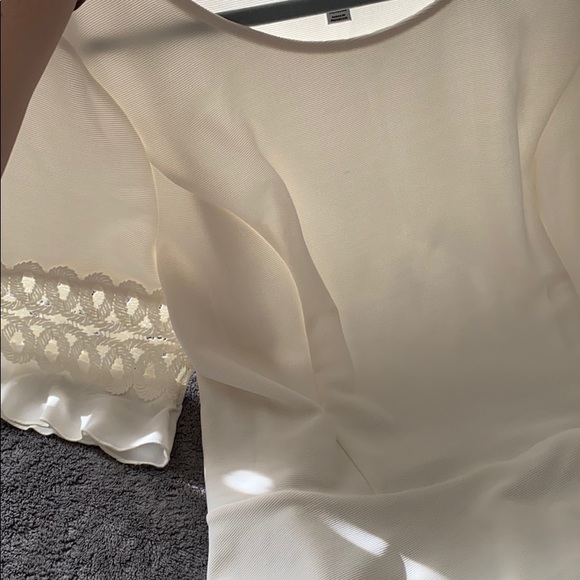 Charter club 3/4 length sleeve peplum top (cream) - Picture 5 of 5